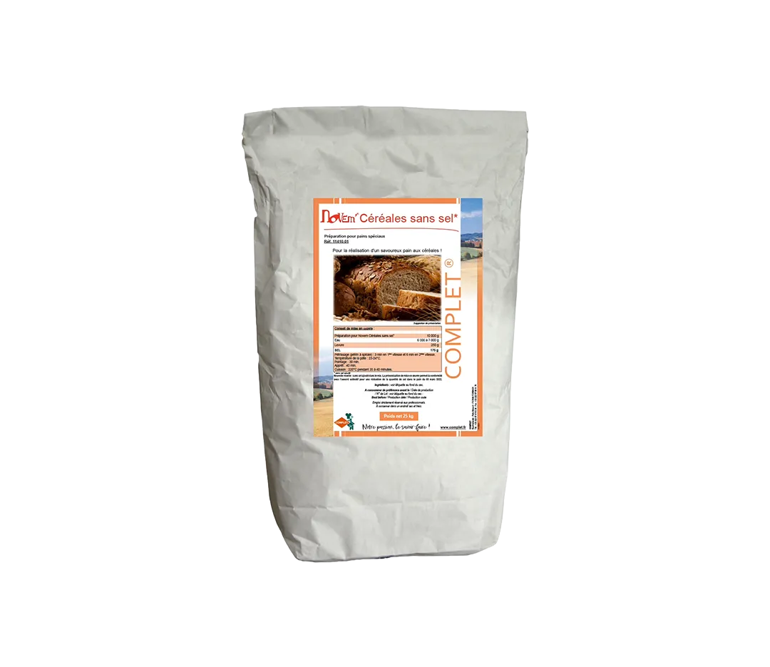Farine novem céréales sans sel 25kg