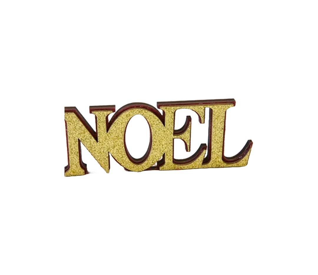 Mot noël brillant - bois et feutrine