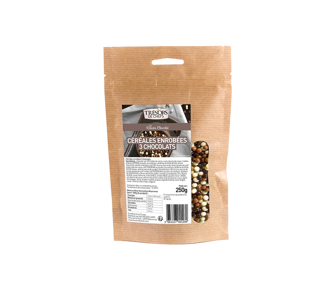 Céréales enrobées 3 chocolats
