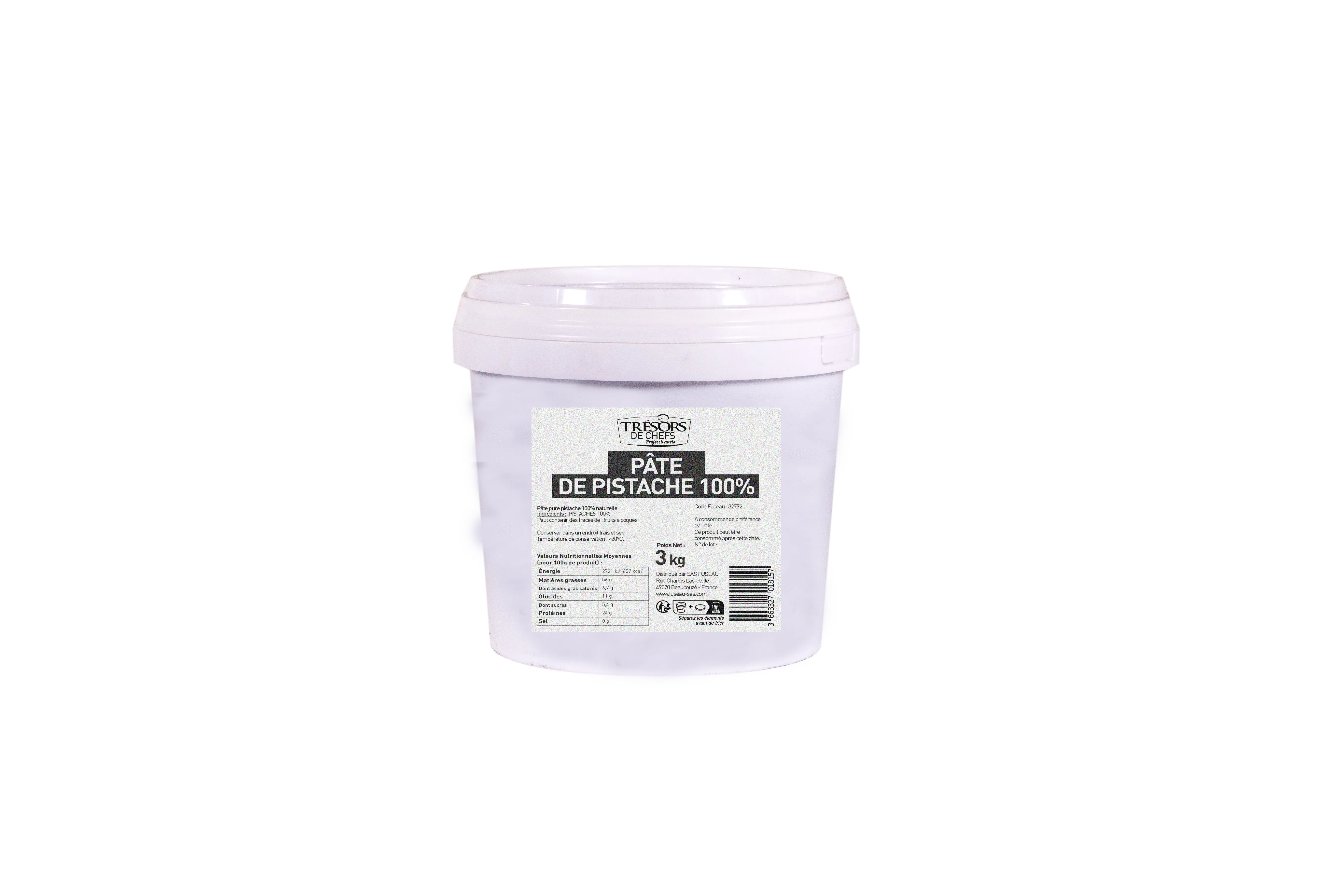 PATE PURE PISTACHE 100% NATURELLE 3 KG