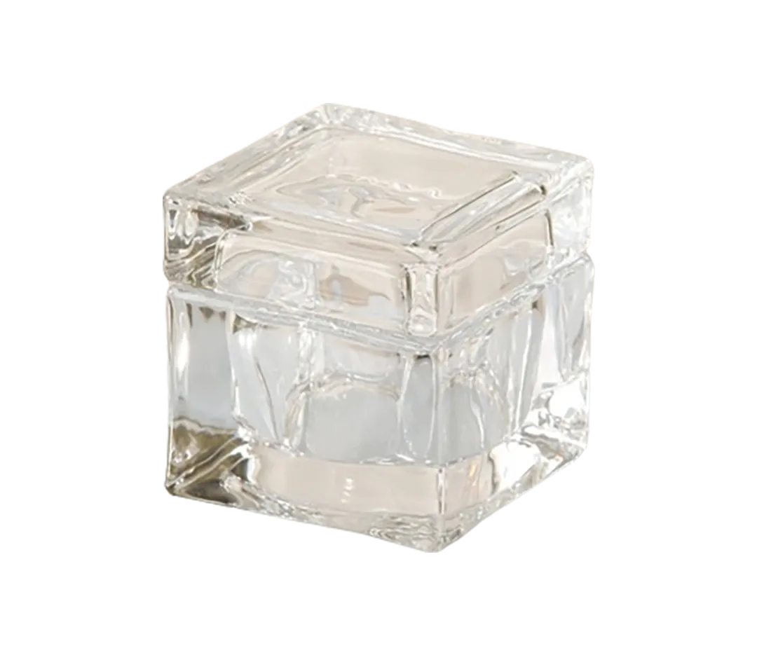 POT VERRE CARRE GM 100MLS 5X5CMS.