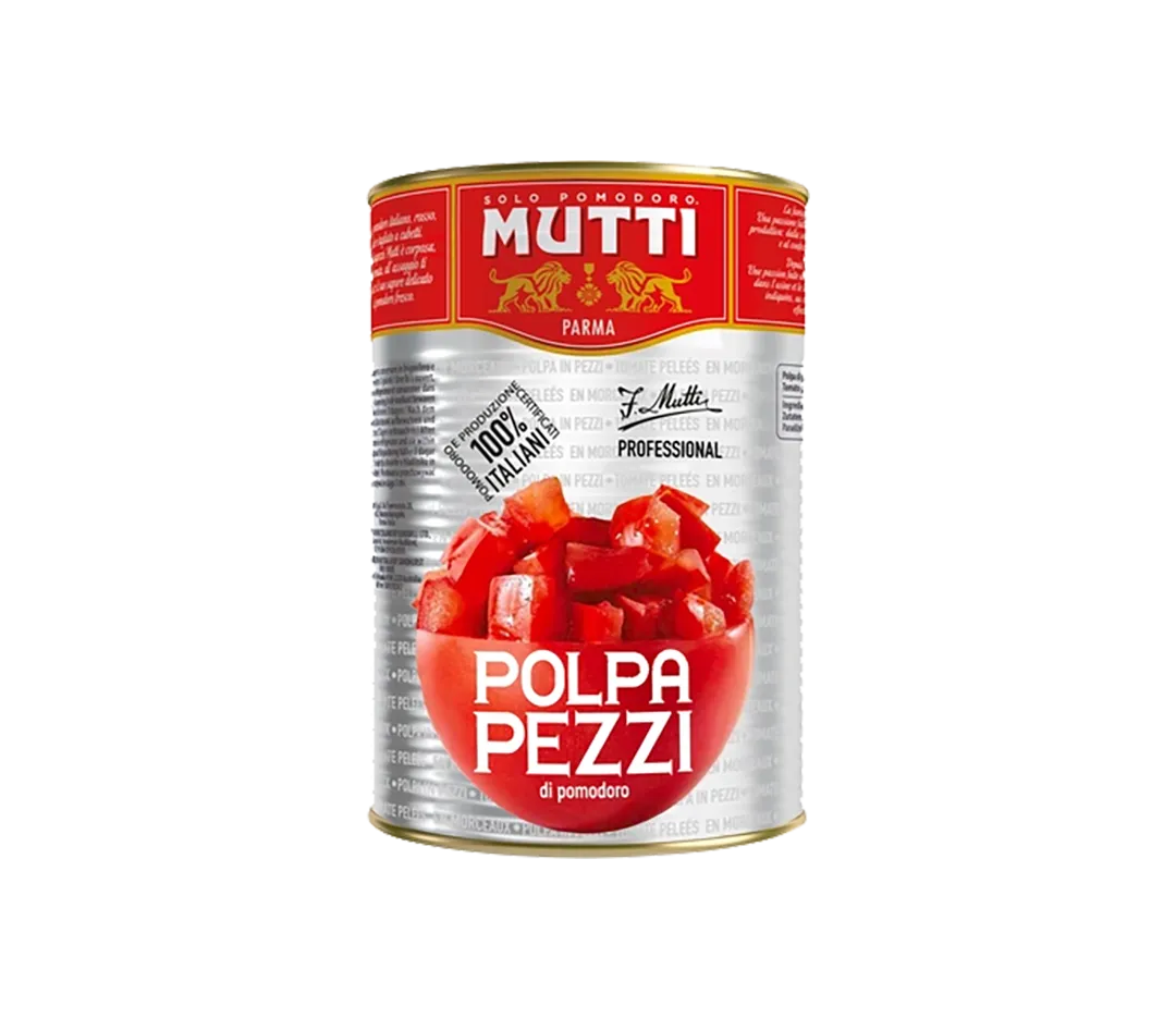 Tomates pelées en morceaux