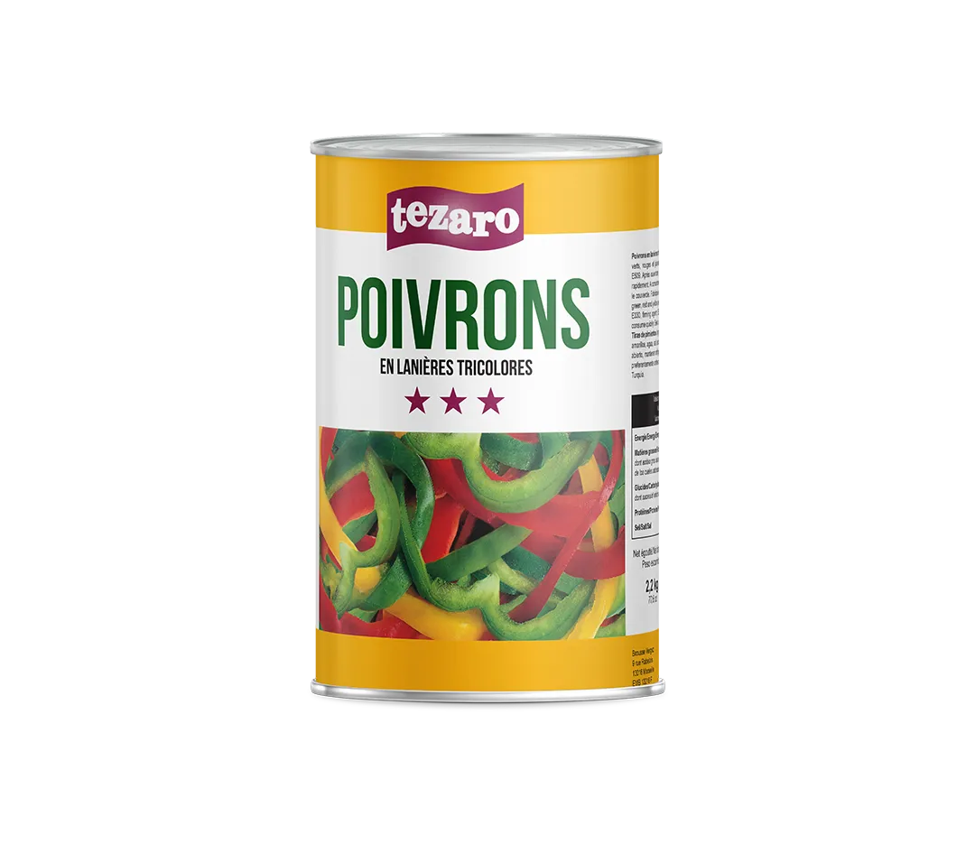 Poivrons lanières tricolores