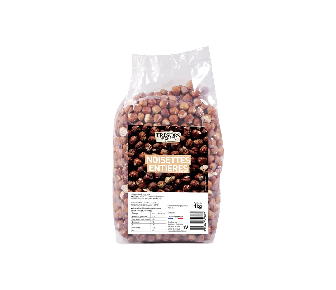 Noisettes entières brutes - 1kg