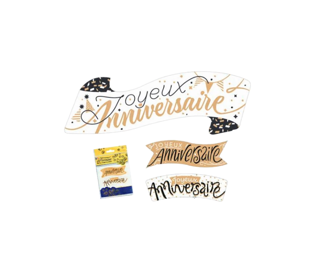 6 Banderoles Joyeux anniversaire